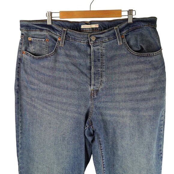 Levis Womens Ribcage Straight Ankle Jeans Size 20W Medium Wash Denim - Picture 5 of 12